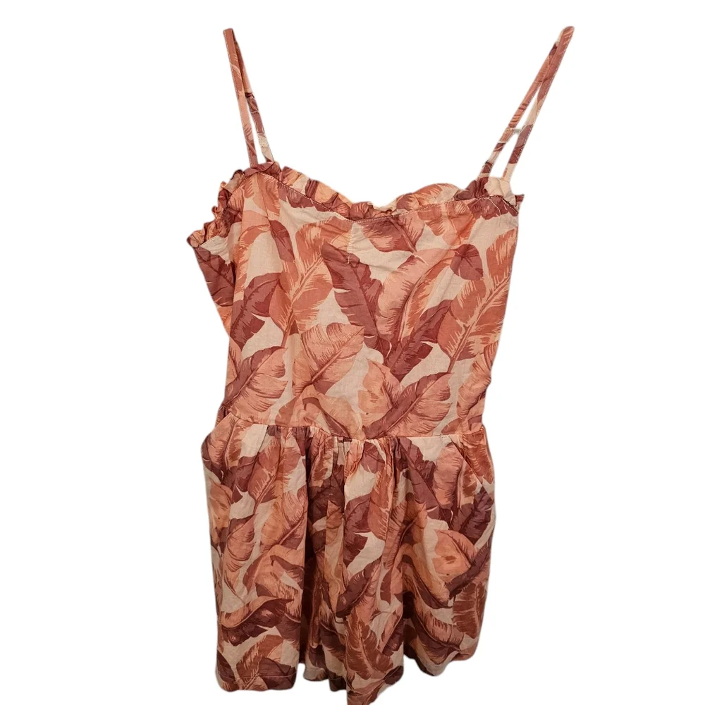 JANIE‎ AND JACK Girls  Smocked Shorts Romper Lined 16 Cotton Peach Beige